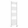 Fjord 1600 x 500mm Dual Fuel Curved White Thermostatic Bluetooth Electric Heated Towel Rail