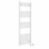 Fjord 1600 x 500mm Curved White Thermostatic Electric Heated Towel Rail with White Terma Element