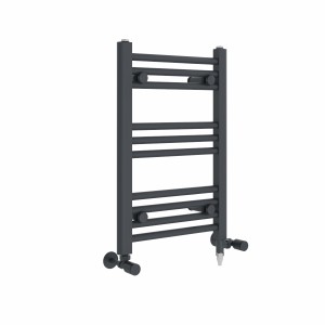 Bergen 600 x 400mm Dual Fuel Straight Anthracite Electric Heated Towel Rail
