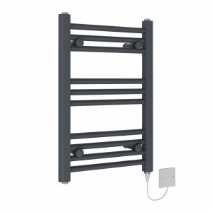 Bergen 600 x 400mm Anthracite Straight Electric Heated Towel Rail