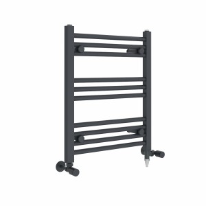 Bergen 600 x 500mm Dual Fuel Straight Anthracite Electric Heated Towel Rail