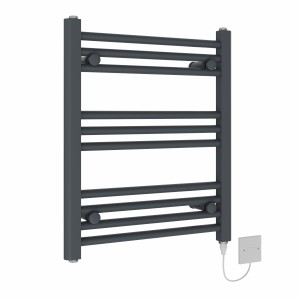 Bergen 600 x 500mm Anthracite Straight Electric Heated Towel Rail