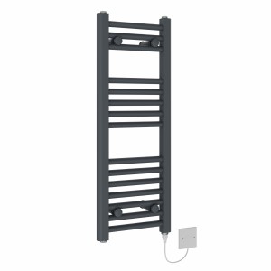Bergen 800 x 300mm Anthracite Straight Electric Heated Towel Rail