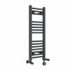 Bergen 800 x 300mm Dual Fuel Straight Anthracite Thermostatic Electric Heated Towel Rail