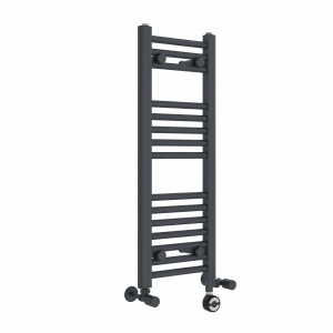 Bergen 800 x 300mm Dual Fuel Straight Anthracite Thermostatic Electric Heated Towel Rail