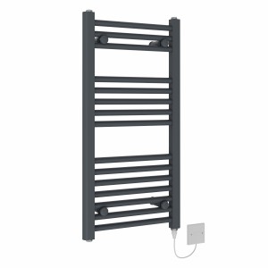 Bergen 800 x 400mm Anthracite Straight Electric Heated Towel Rail