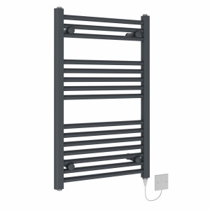 Bergen 800 x 500mm Anthracite Straight Electric Heated Towel Rail