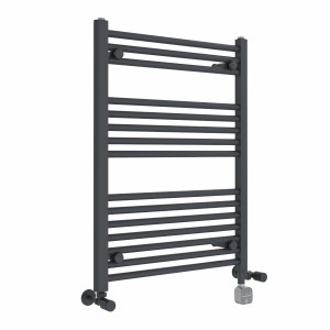 Bergen Dual Fuel Straight Anthracite Thermostatic Heated Towel Rail - Choice of Size and Element