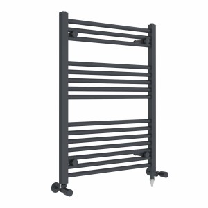 Bergen 800 x 600mm Dual Fuel Straight Anthracite Electric Heated Towel Rail