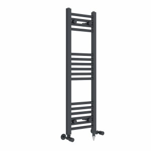 Bergen 1000 x 300mm Dual Fuel Straight Anthracite Electric Heated Towel Rail
