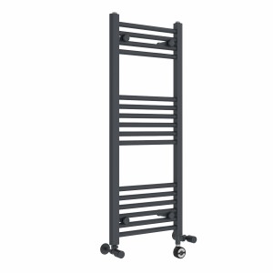 Bergen 1000 x 400mm Dual Fuel Straight Anthracite Thermostatic Electric Heated Towel Rail