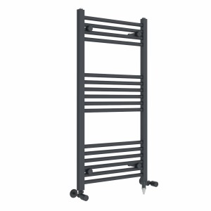 Bergen 1000 x 500mm Dual Fuel Straight Anthracite Electric Heated Towel Rail