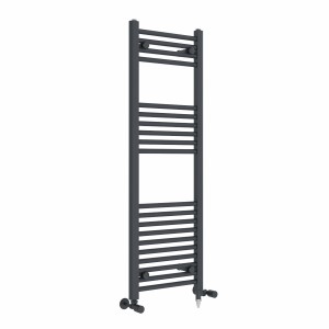 Bergen 1200 x 400mm Dual Fuel Straight Anthracite Electric Heated Towel Rail