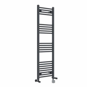 Bergen 1400 x 400mm Dual Fuel Straight Anthracite Thermostatic Bluetooth Electric Heated Towel Rail