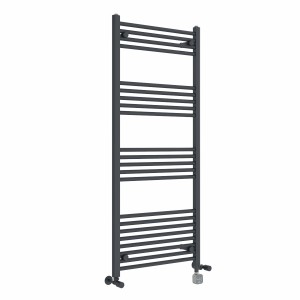 Bergen 1400 x 600mm Dual Fuel Straight Anthracite Thermostatic Bluetooth Electric Heated Towel Rail
