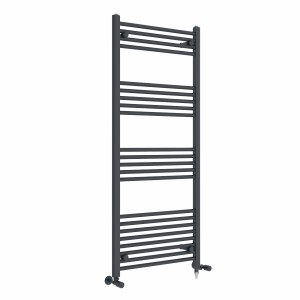 Bergen 1400 x 600mm Dual Fuel Straight Anthracite Electric Heated Towel Rail