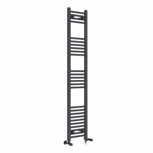 Bergen 1600 x 300mm Dual Fuel Straight Anthracite Electric Heated Towel Rail