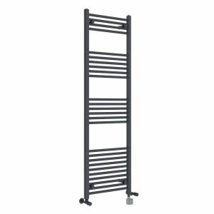Bergen 1600 x 500mm Dual Fuel Straight Anthracite Thermostatic Bluetooth Electric Heated Towel Rail
