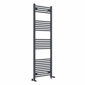 Bergen 1600 x 500mm Dual Fuel Straight Anthracite Electric Heated Towel Rail