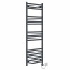 Bergen 1600 x 500mm Straight Anthracite Thermostatic Electric Heated Towel Rail with Black Terma Element