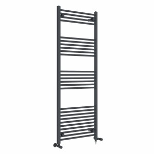 Bergen 1600 x 600mm Dual Fuel Straight Anthracite Electric Heated Towel Rail