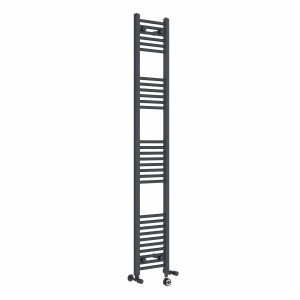 Bergen 1800 x 300mm Dual Fuel Straight Anthracite Thermostatic Electric Heated Towel Rail