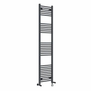 Bergen 1800 x 400mm Dual Fuel Straight Anthracite Thermostatic Electric Heated Towel Rail
