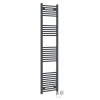 Bergen 1800 x 400mm Straight Anthracite Thermostatic Electric Heated Towel Rail with Chrome Terma Element