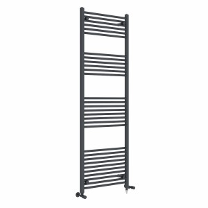 Bergen 1800 x 600mm Dual Fuel Straight Anthracite Electric Heated Towel Rail