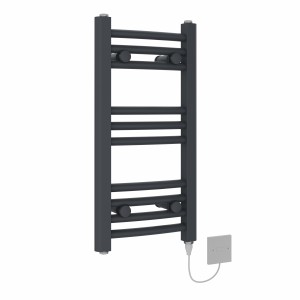 Fjord 600 x 300mm Anthracite Curved Electric Heated Towel Rail