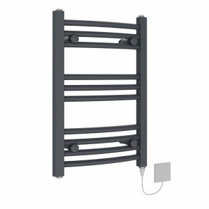 Fjord 600 x 400mm Anthracite Curved Electric Heated Towel Rail