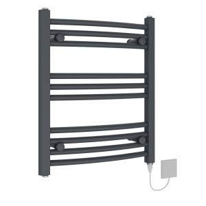 Fjord 600 x 500mm Anthracite Curved Electric Heated Towel Rail
