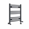 Fjord 600 x 500mm Dual Fuel Curved Anthracite Thermostatic Electric Heated Towel Rail