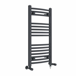 Fjord 800 x 400mm Dual Fuel Curved Anthracite Electric Heated Towel Rail