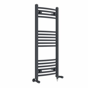 Fjord 1000 x 400mm Dual Fuel Curved Anthracite Electric Heated Towel Rail