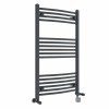 Fjord 1000 x 600mm Dual Fuel Curved Anthracite Thermostatic Bluetooth Electric Heated Towel Rail