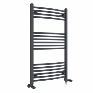 Fjord 1000 x 600mm Dual Fuel Curved Anthracite Electric Heated Towel Rail