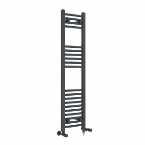 Fjord 1200 x 300mm Dual Fuel Curved Anthracite Electric Heated Towel Rail