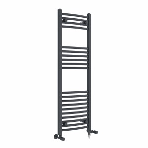 Fjord 1200 x 400mm Dual Fuel Curved Anthracite Electric Heated Towel Rail