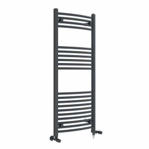 Fjord 1200 x 500mm Dual Fuel Curved Anthracite Electric Heated Towel Rail