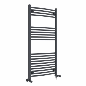 Fjord 1200 x 600mm Dual Fuel Curved Anthracite Electric Heated Towel Rail