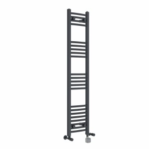 Fjord 1400 x 300mm Dual Fuel Curved Anthracite Thermostatic Bluetooth Electric Heated Towel Rail