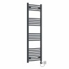 Fjord 1400 x 400mm Curved Anthracite Thermostatic Electric Heated Towel Rail with Black Terma Element