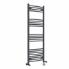 Fjord 1400 x 500mm Dual Fuel Curved Anthracite Thermostatic Bluetooth Electric Heated Towel Rail
