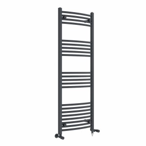Fjord 1400 x 500mm Dual Fuel Curved Anthracite Electric Heated Towel Rail