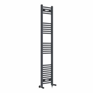 Fjord 1600 x 300mm Dual Fuel Curved Anthracite Electric Heated Towel Rail
