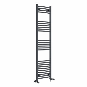 Fjord 1600 x 400mm Dual Fuel Curved Anthracite Electric Heated Towel Rail