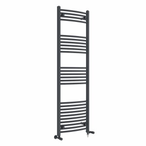 Fjord 1600 x 500mm Dual Fuel Curved Anthracite Electric Heated Towel Rail
