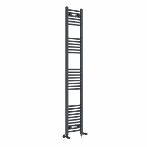 Fjord 1800 x 300mm Dual Fuel Curved Anthracite Electric Heated Towel Rail