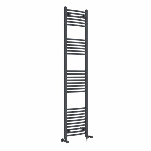 Fjord 1800 x 400mm Dual Fuel Curved Anthracite Electric Heated Towel Rail